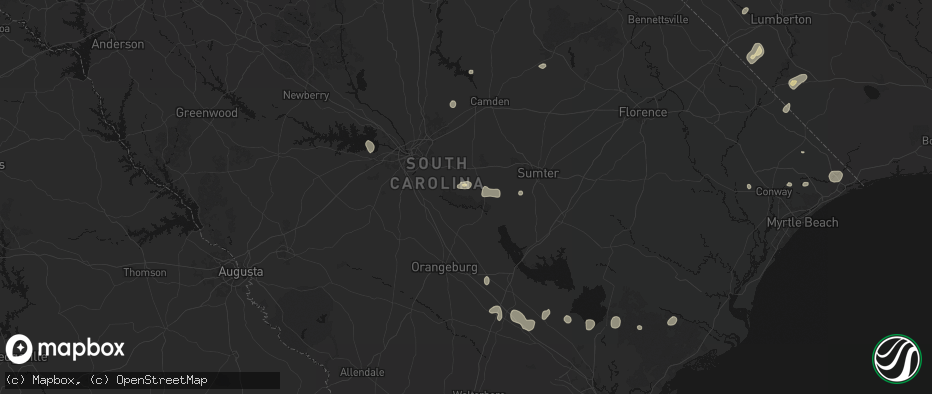 Hail map in Gadsden, SC on July 6, 2026