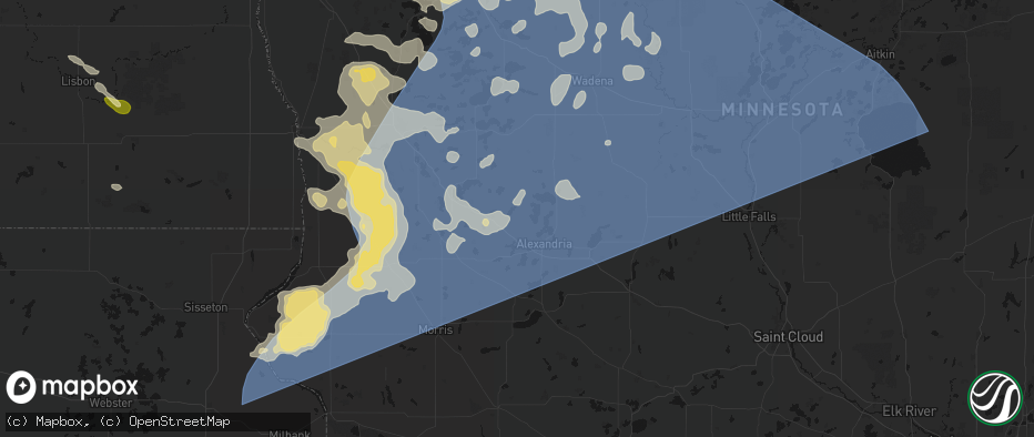 Hail map in Garfield, MN on July 6, 2026