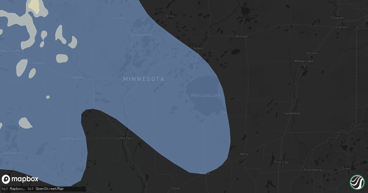 Hail map in Garrison, MN on July 6, 2026