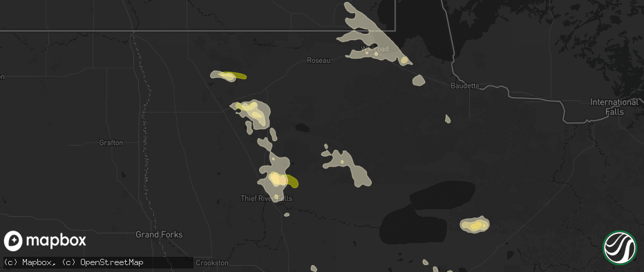 Hail map in Gatzke, MN on July 6, 2026