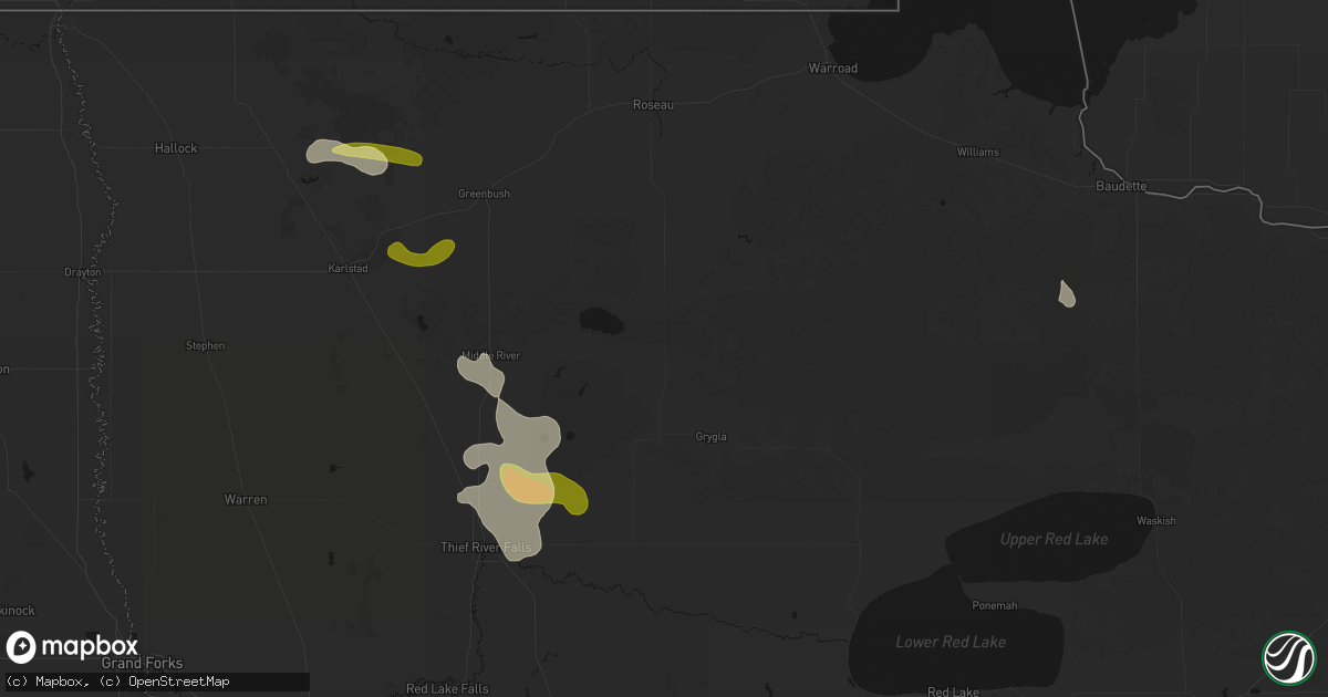 Hail map in Gatzke, MN on July 6, 2026