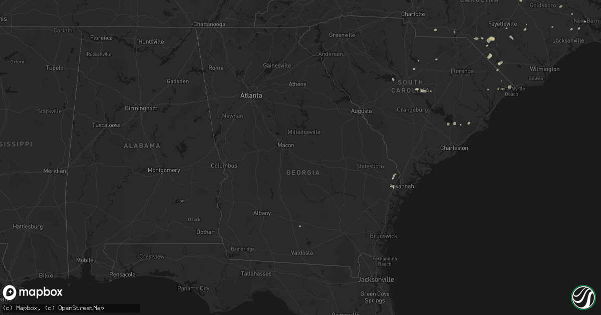 Hail map in Georgia on July 6, 2026