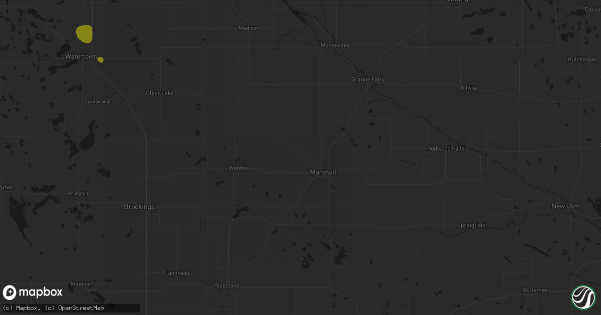 Hail map in Ghent, MN on July 6, 2026