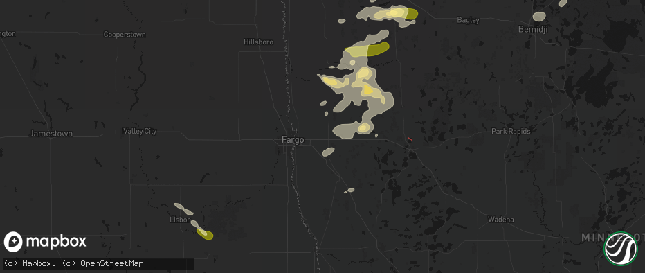 Hail map in Glyndon, MN on July 6, 2026