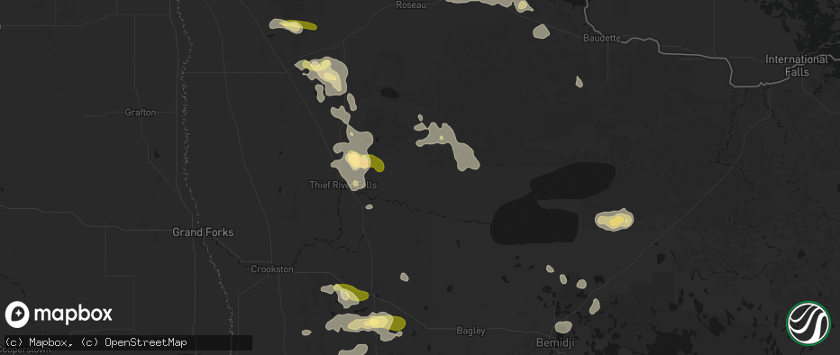 Hail map in Goodridge, MN on July 6, 2026