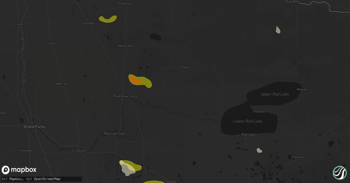 Hail map in Goodridge, MN on July 6, 2026