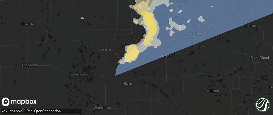Hail map in Graceville, MN on July 6, 2026