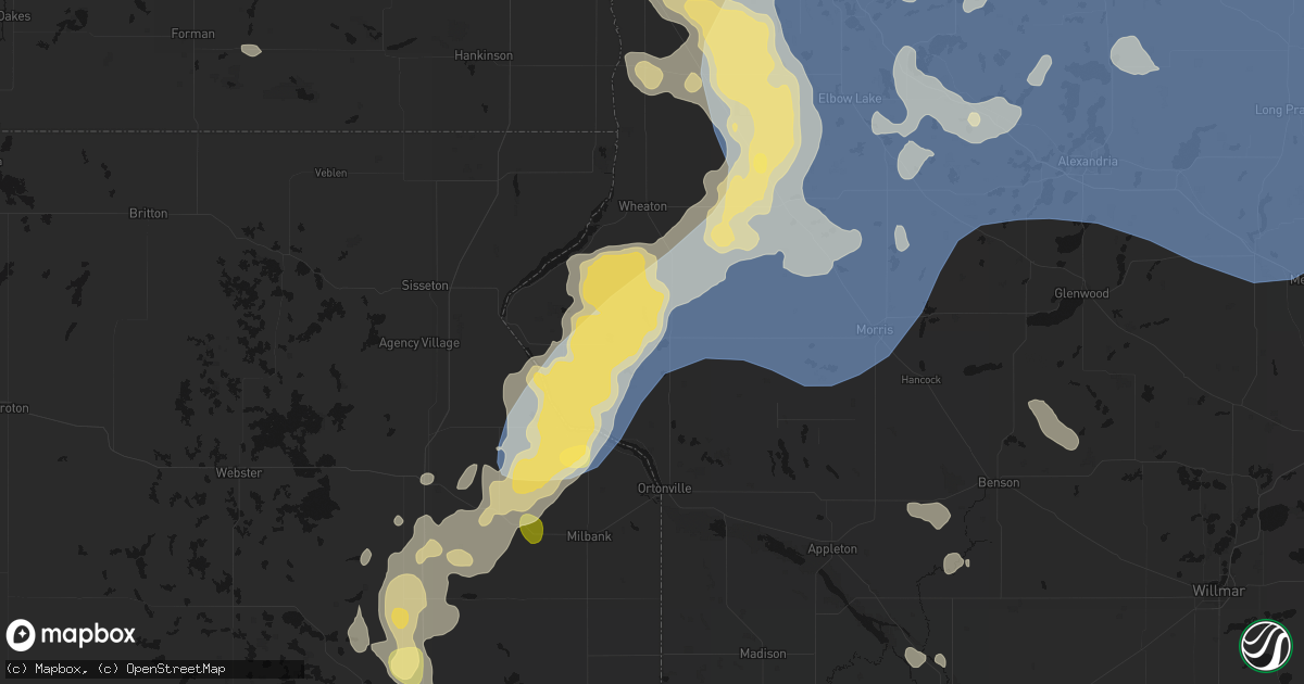 Hail map in Graceville, MN on July 6, 2026
