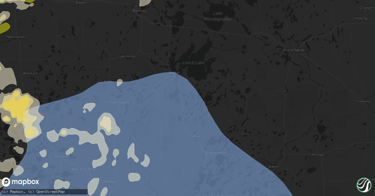 Hail map in Hackensack, MN on July 6, 2026