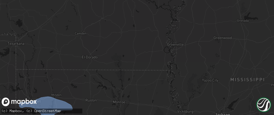 Hail map in Hamburg, AR on July 6, 2026