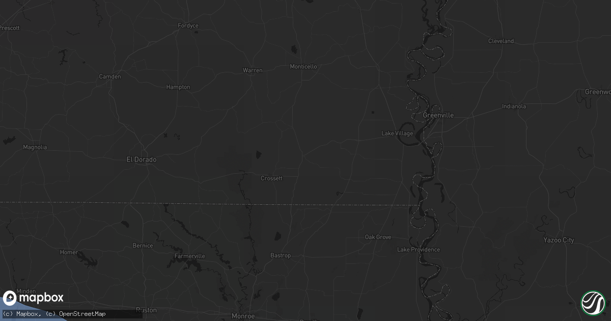 Hail map in Hamburg, AR on July 6, 2026