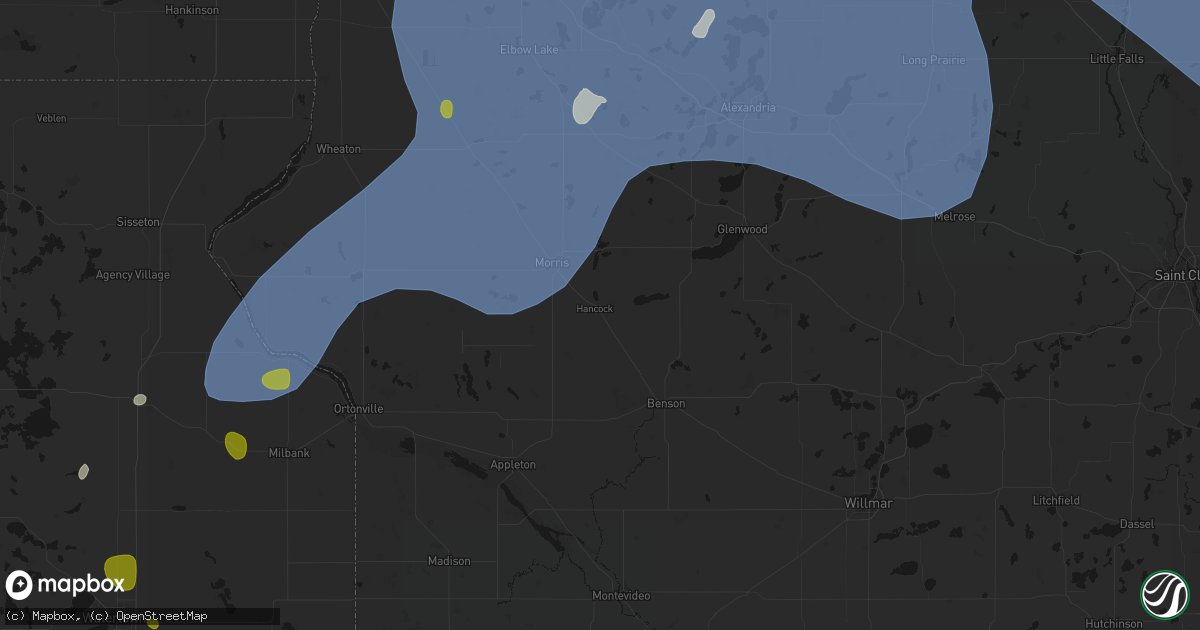 Hail map in Hancock, MN on July 6, 2026