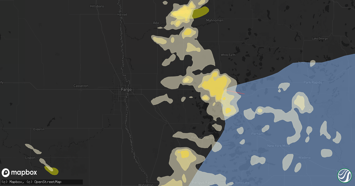 Hail map in Hawley, MN on July 6, 2026