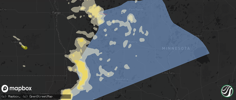 Hail map in Henning, MN on July 6, 2026