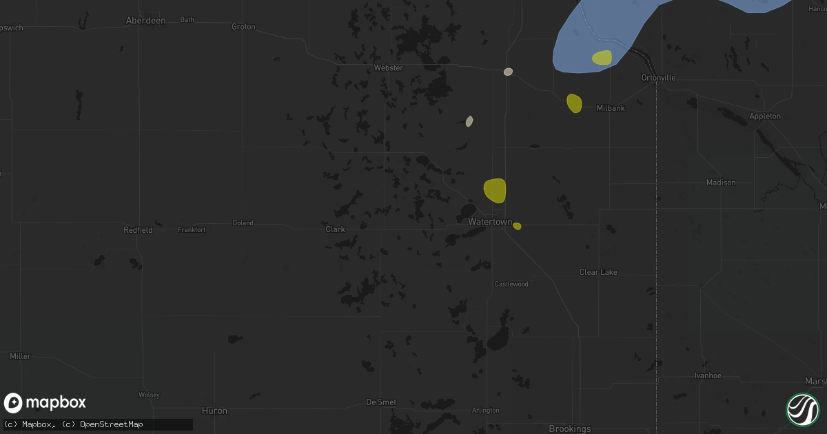 Hail map in Henry, SD on July 6, 2026