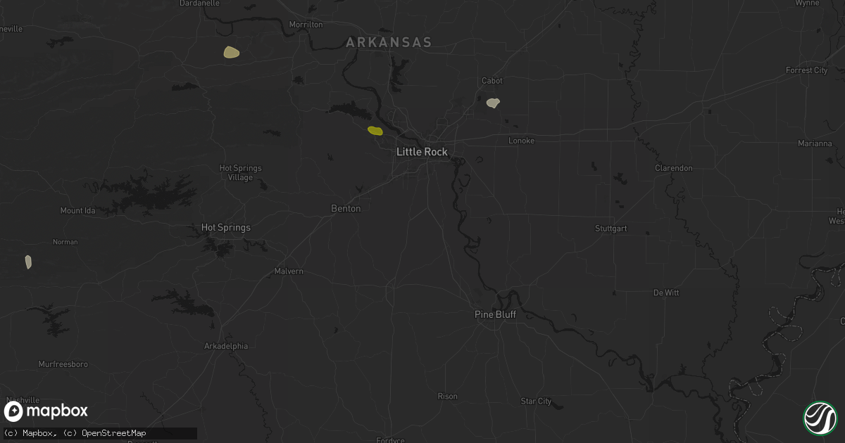 Hail map in Hensley, AR on July 6, 2026
