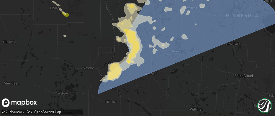 Hail map in Herman, MN on July 6, 2026