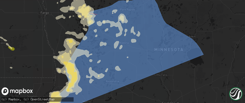 Hail map in Hewitt, MN on July 6, 2026
