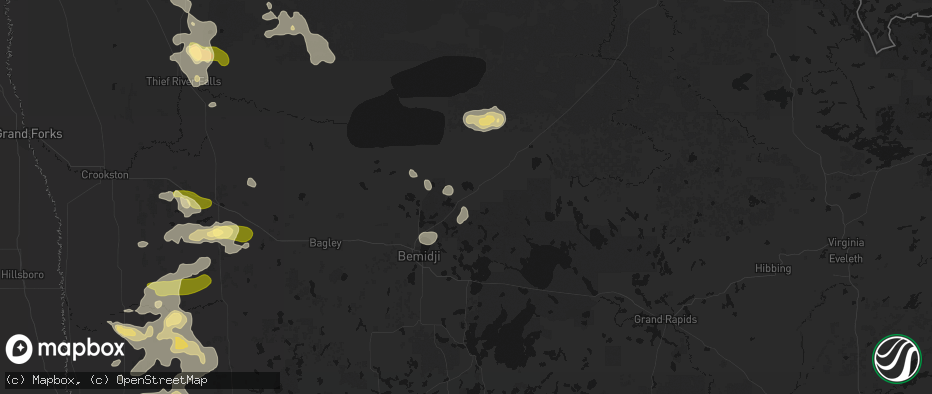 Hail map in Hines, MN on July 6, 2026