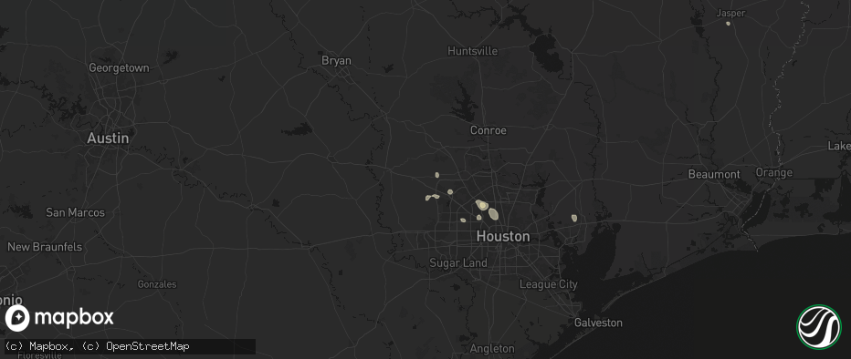 Hail map in Hockley, TX on July 6, 2026