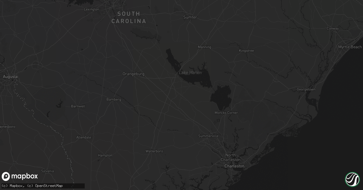 Hail map in Holly Hill, SC on July 6, 2026
