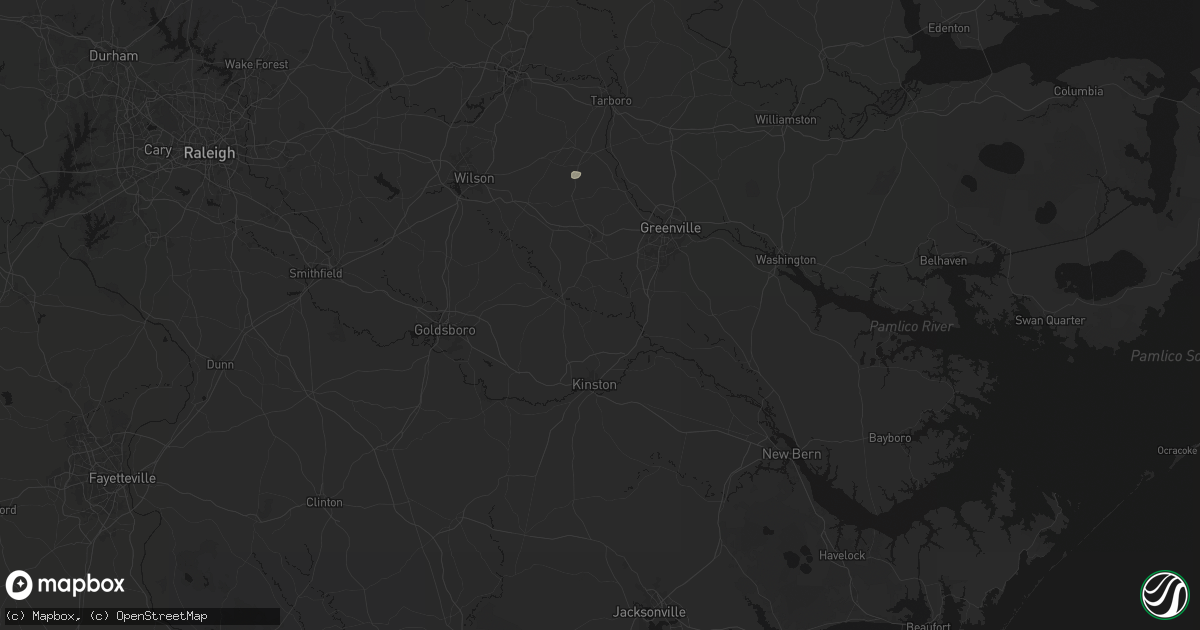 Hail map in Hookerton, NC on July 6, 2026