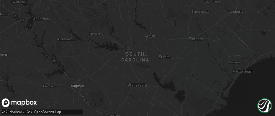 Hail map in Hopkins, SC on July 6, 2026