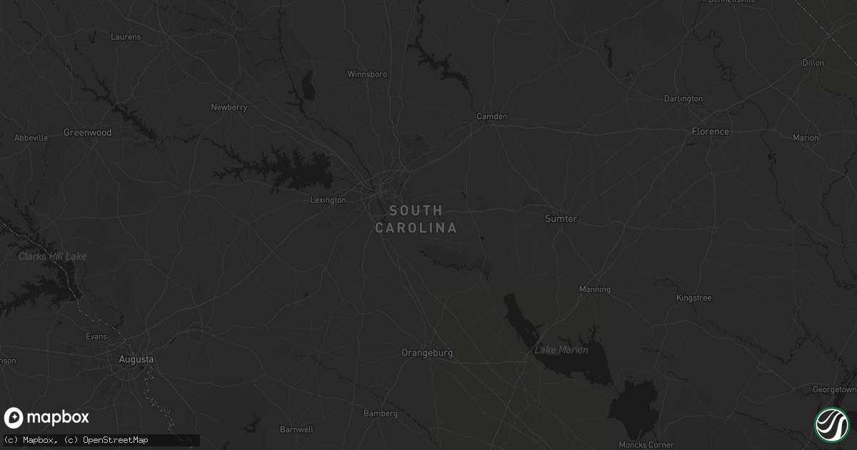 Hail map in Hopkins, SC on July 6, 2026