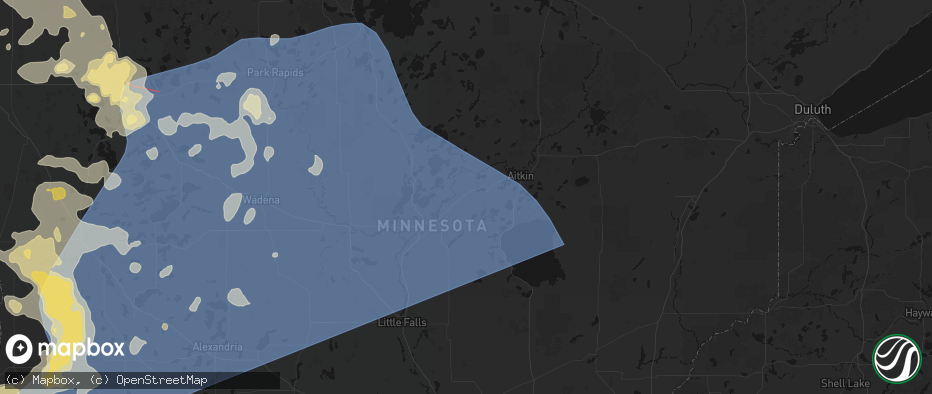 Hail map in Ironton, MN on July 6, 2026
