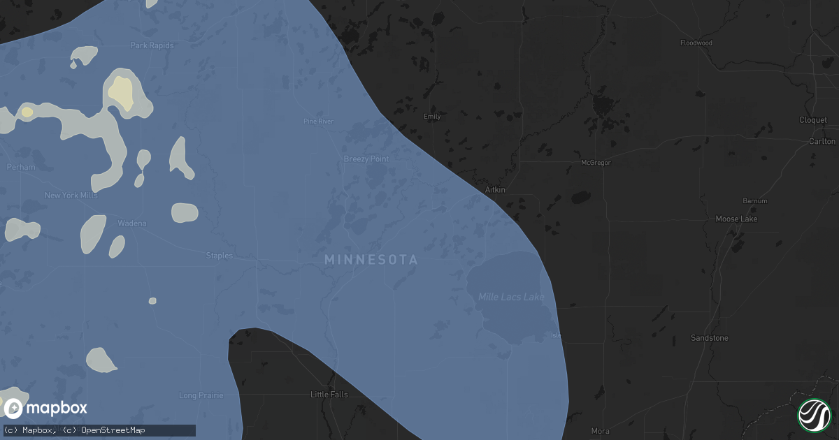 Hail map in Ironton, MN on July 6, 2026