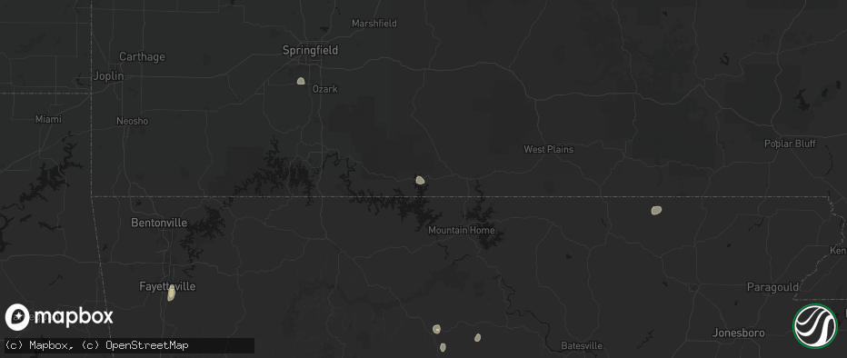 Hail map in Isabella, MO on July 6, 2026