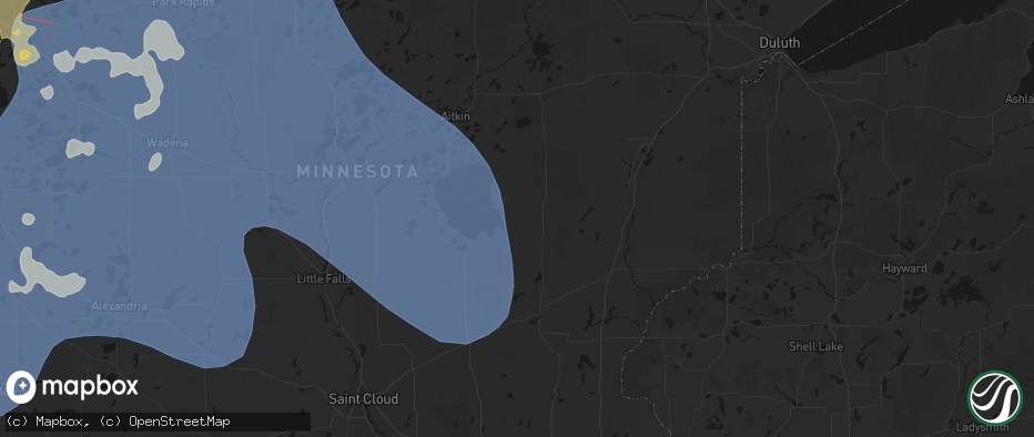 Hail map in Isle, MN on July 6, 2026