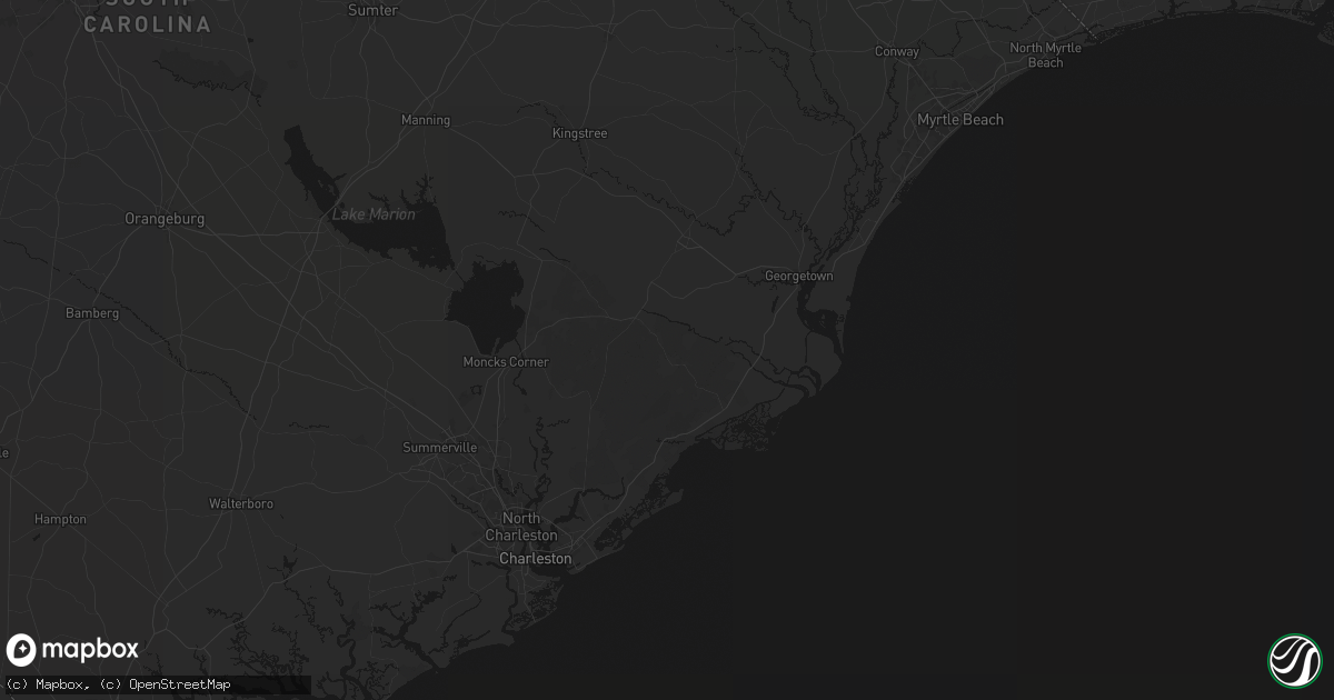 Hail map in Jamestown, SC on July 6, 2026