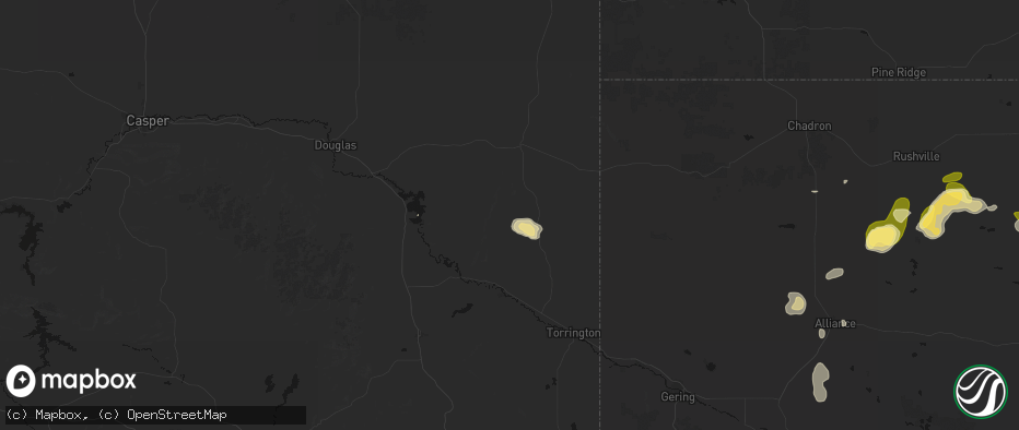 Hail map in Jay Em, WY on July 6, 2026