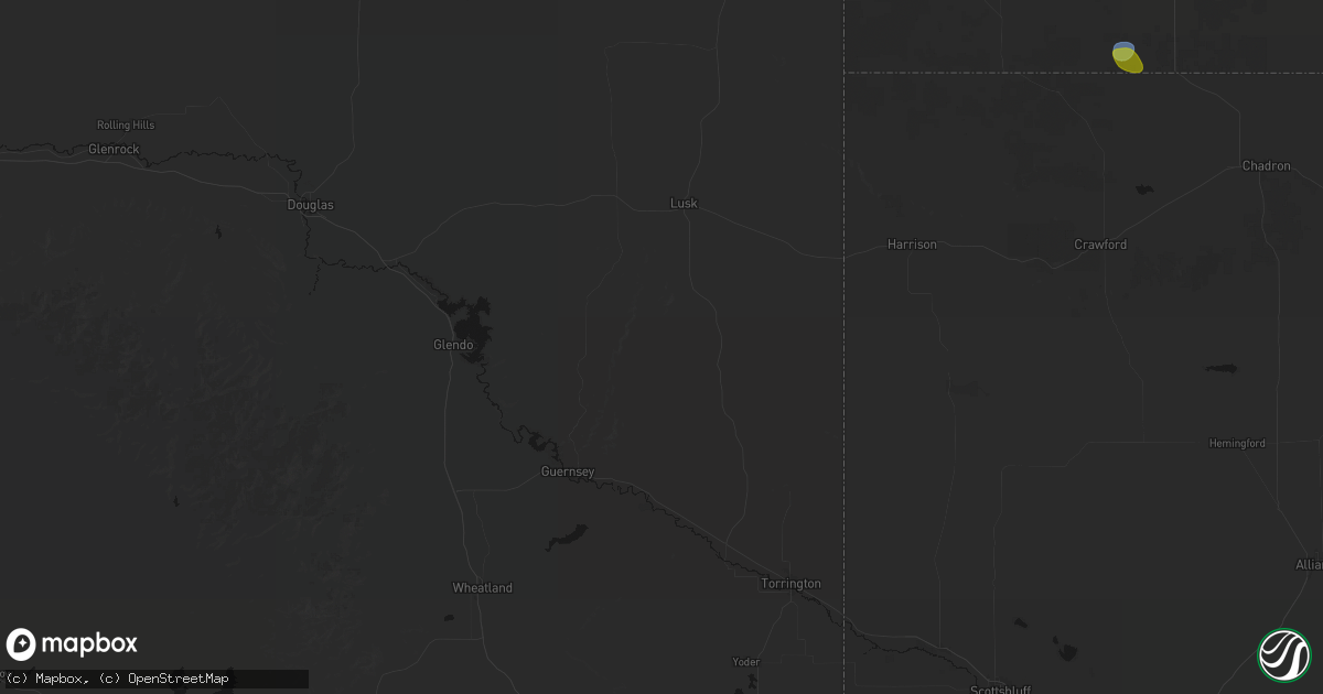 Hail map in Jay Em, WY on July 6, 2026