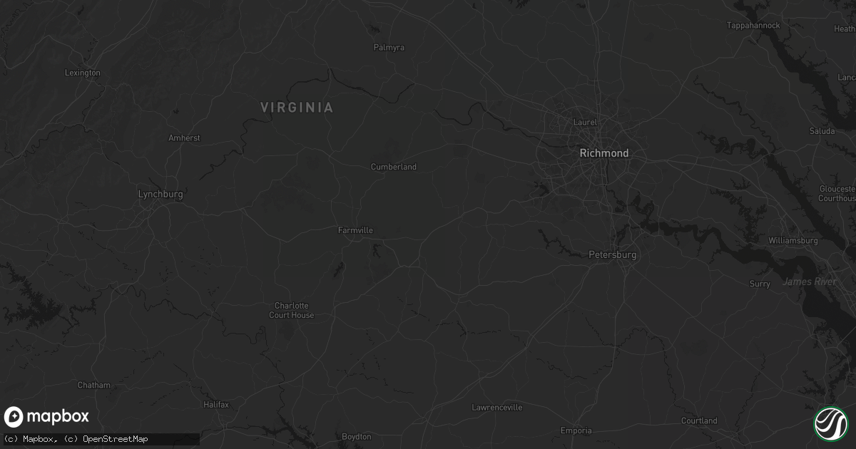 Hail map in Jetersville, VA on July 6, 2026