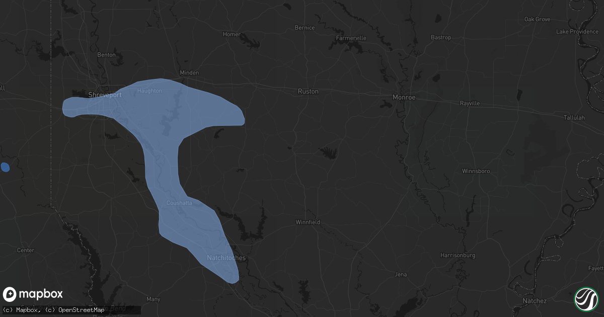 Hail map in Jonesboro, LA on July 6, 2026