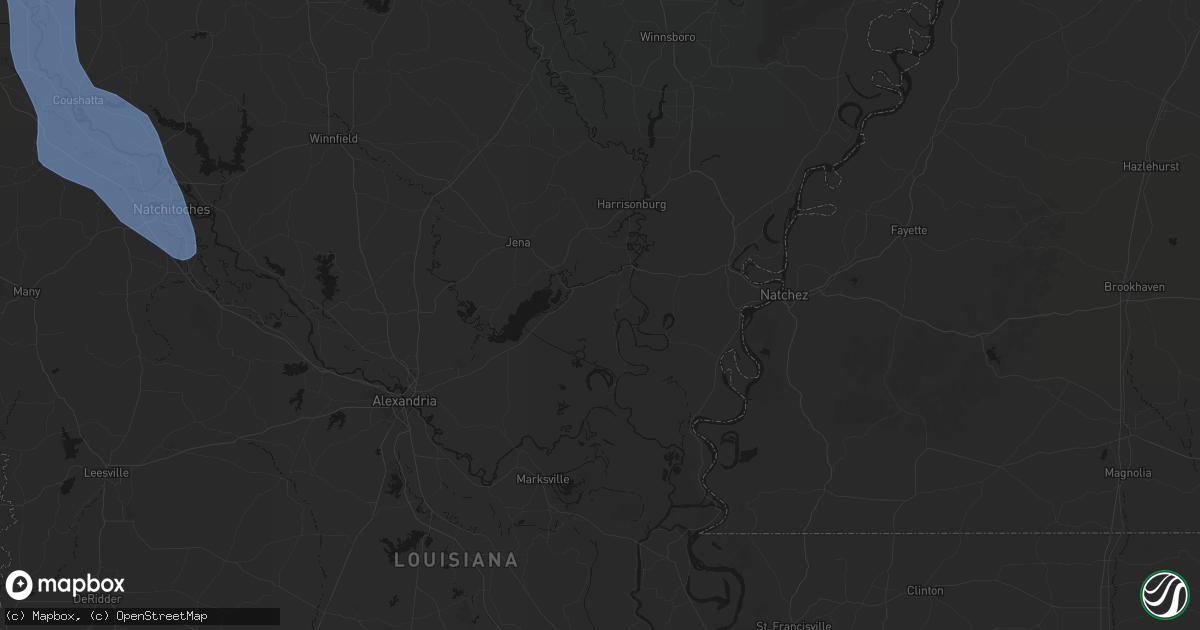 Hail map in Jonesville, LA on July 6, 2026