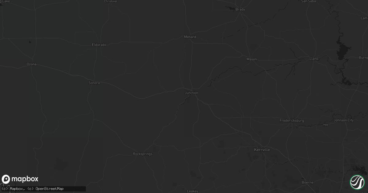 Hail map in Junction, TX on July 6, 2026