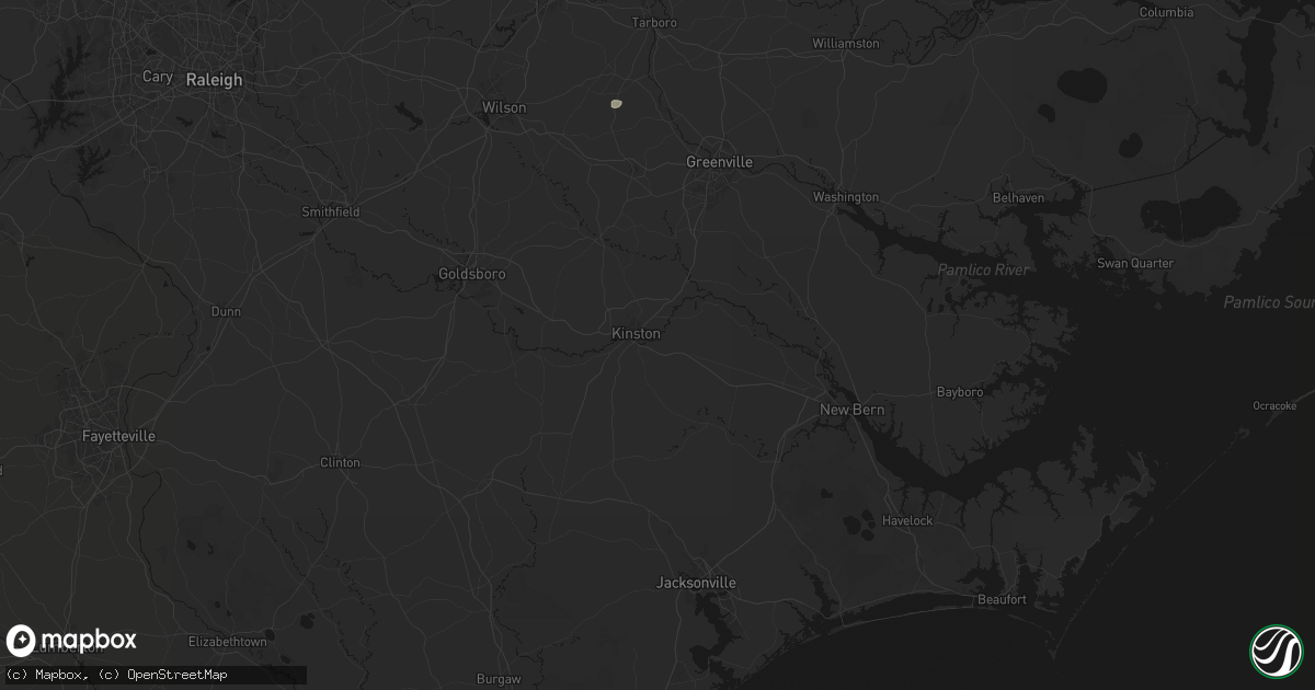 Hail map in Kinston, NC on July 6, 2026