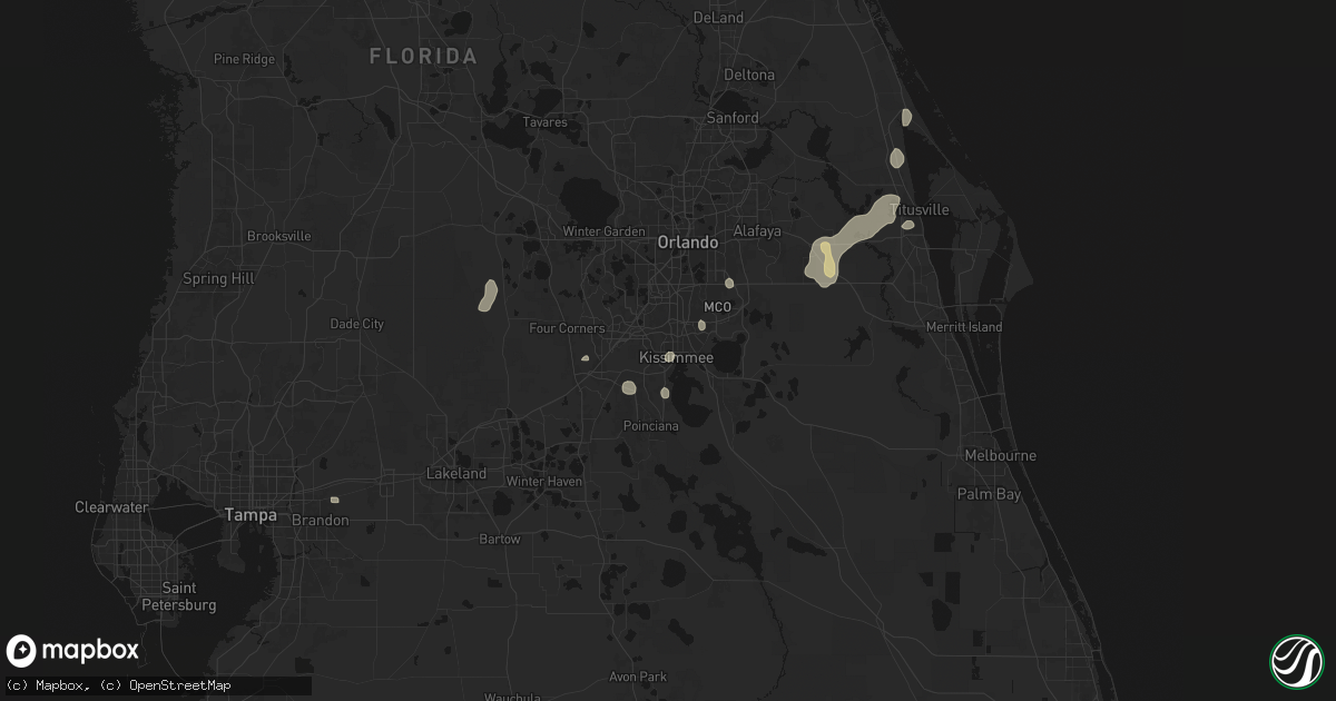 Hail map in Kissimmee, FL on July 6, 2026