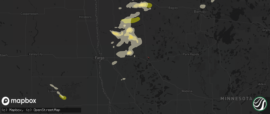 Hail map in Lake Park, MN on July 6, 2026