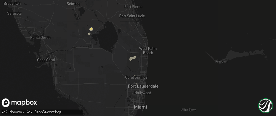 Hail map in Lake Worth, FL on July 6, 2026