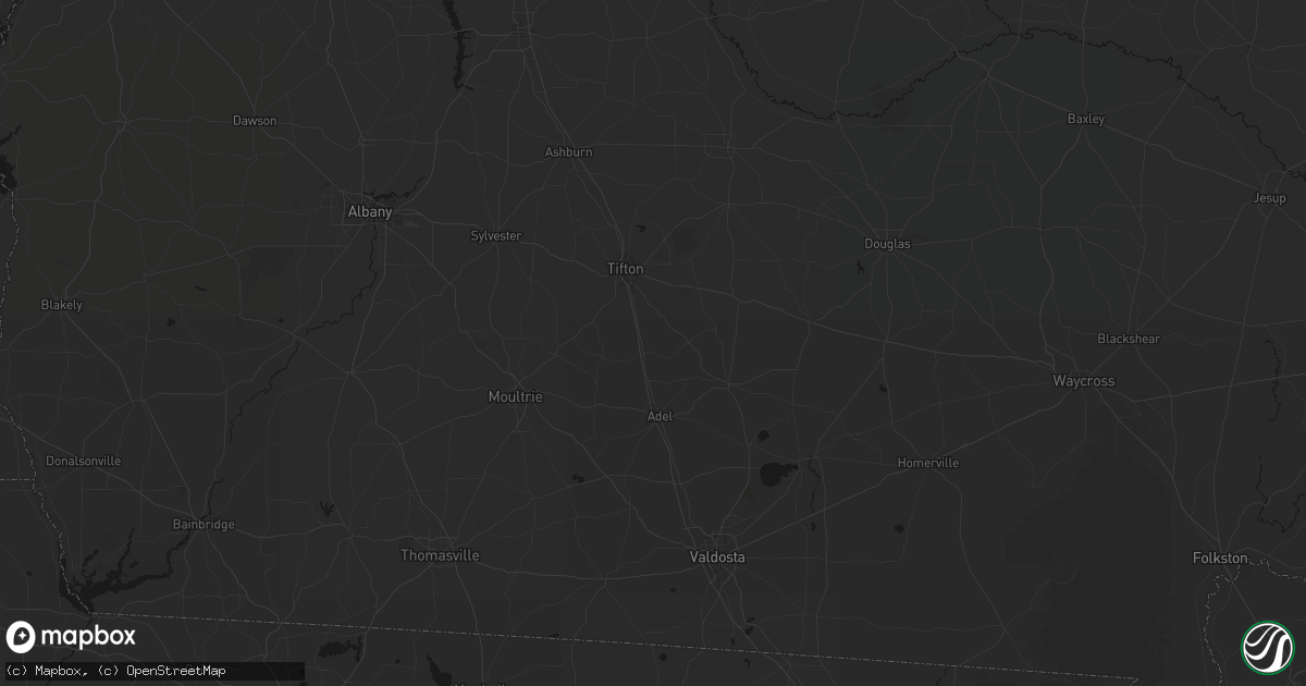 Hail map in Lenox, GA on July 6, 2026