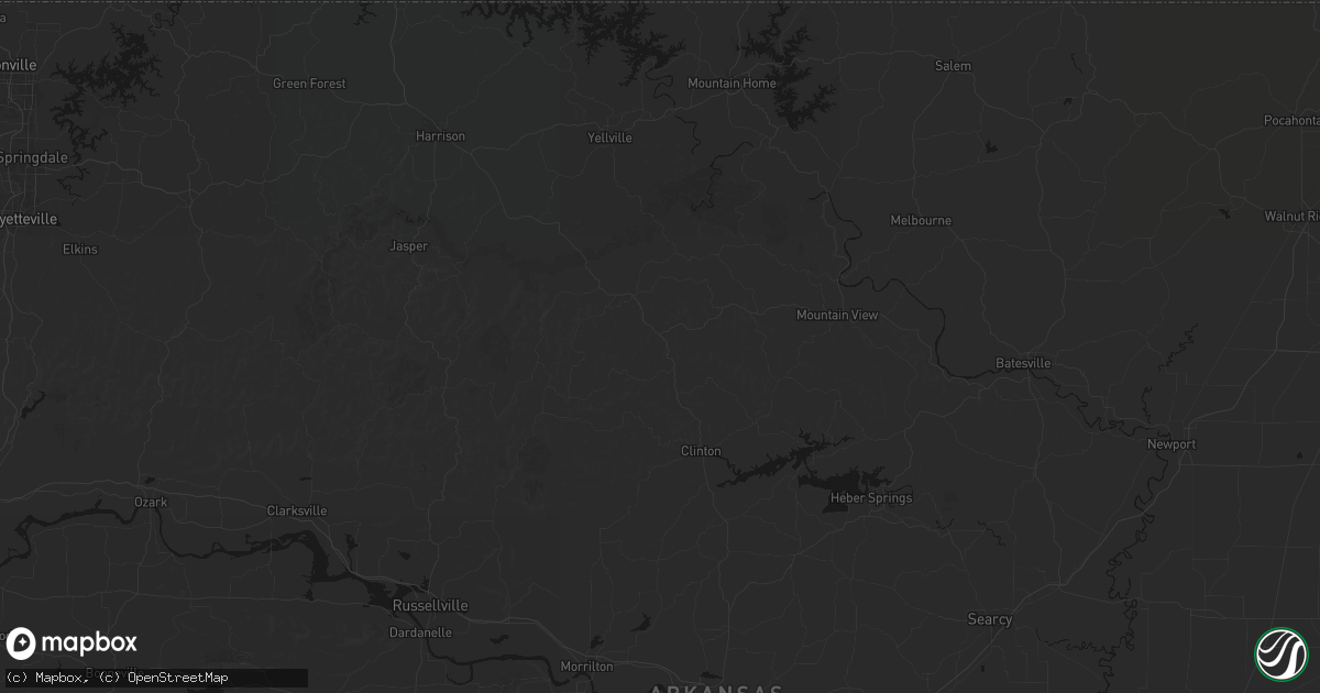 Hail map in Leslie, AR on July 6, 2026