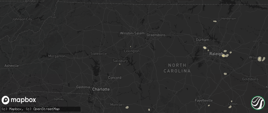 Hail map in Lexington, NC on July 6, 2026