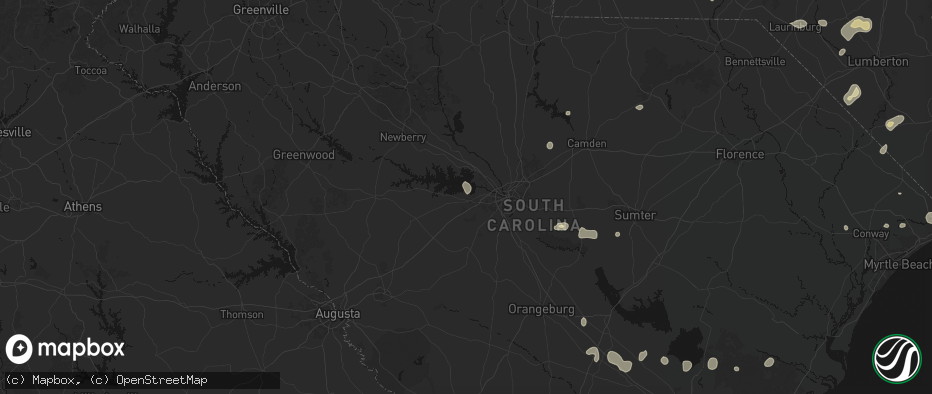 Hail map in Lexington, SC on July 6, 2026