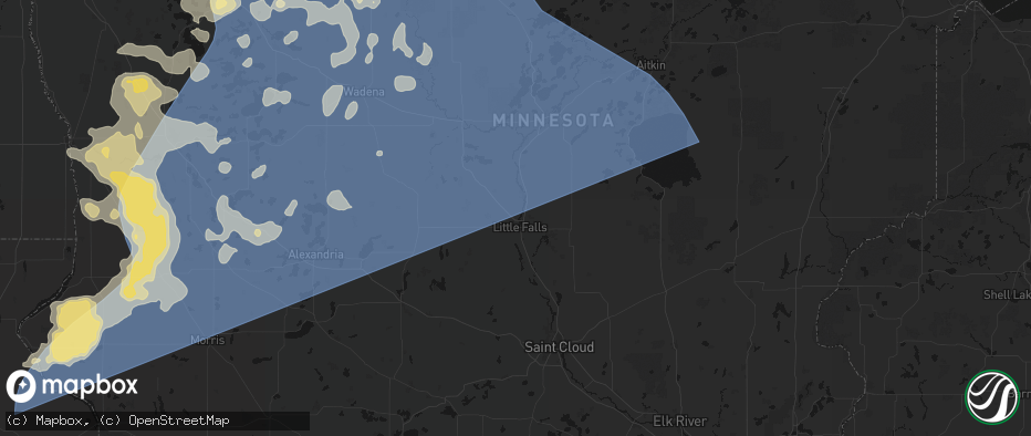 Hail map in Little Falls, MN on July 6, 2026
