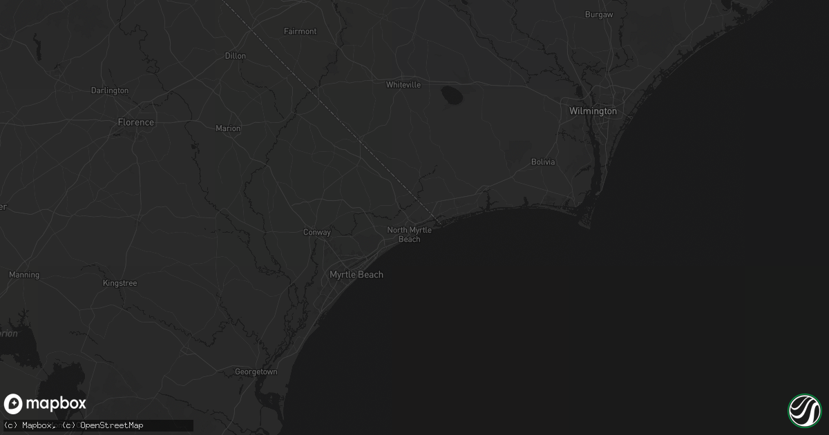 Hail map in Little River, SC on July 6, 2026