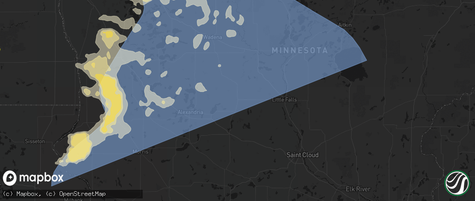 Hail map in Long Prairie, MN on July 6, 2026